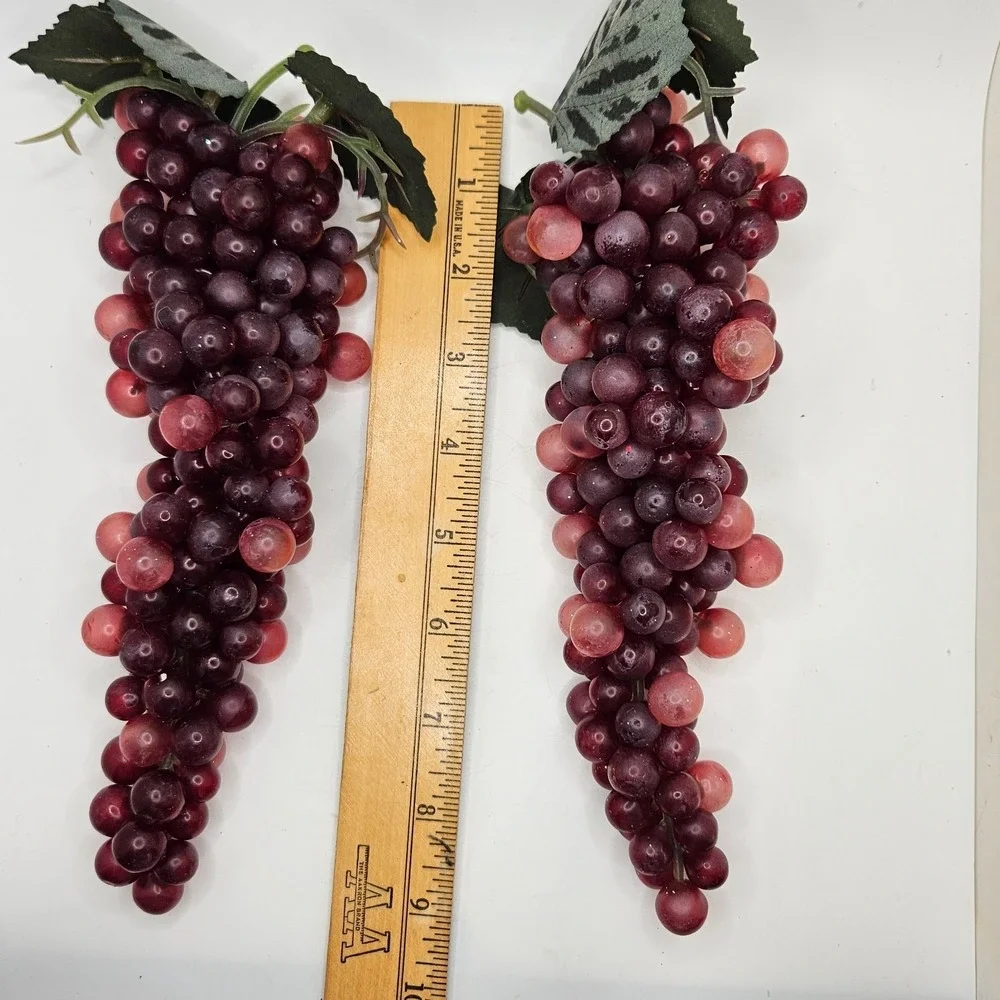 Hobby Lobby Faux Purple Grape Clusters Lot of 2 Artificial Fruit Decor 9